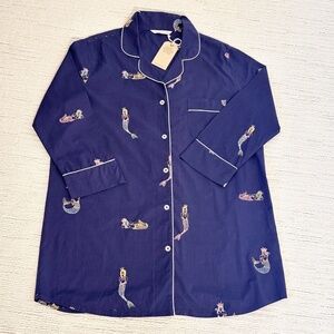 PRINT FRESH NWT Daughters of Triton Women’s XL Navy Sleepshirt Mermaid Whimsical
